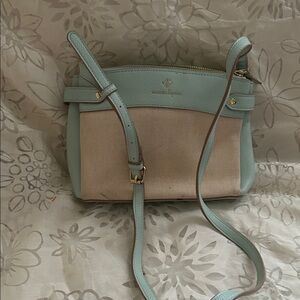 Nanette Lenore Mint and Beige Crossbody Bag.